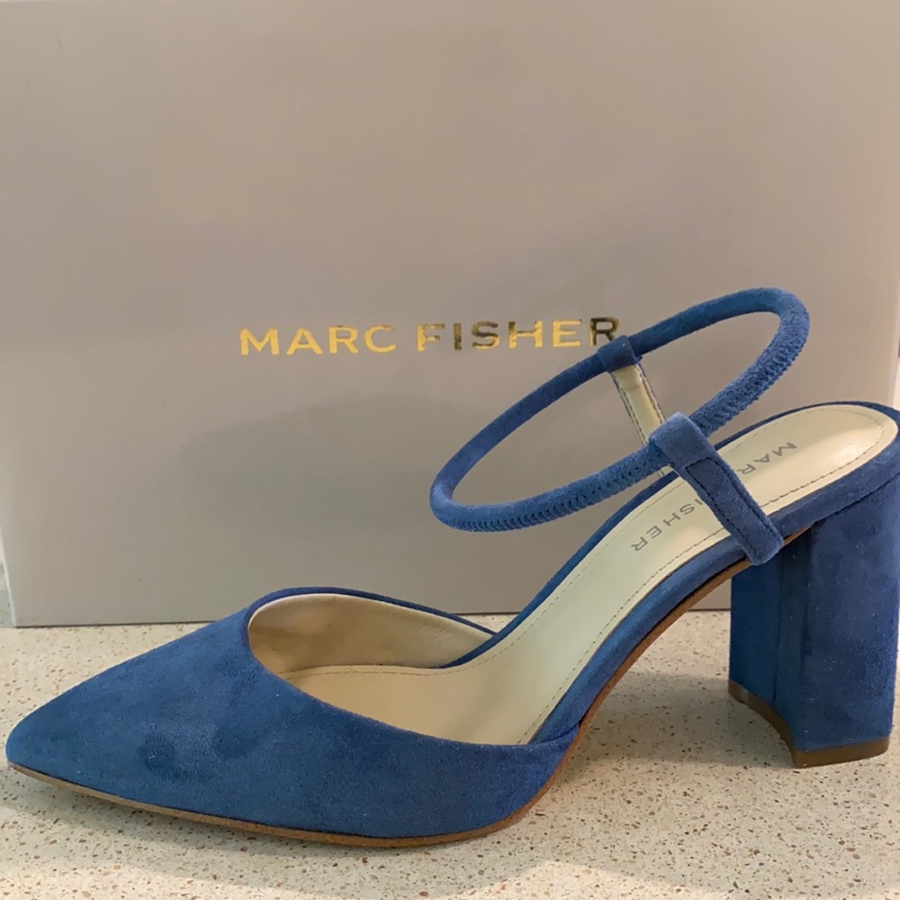 Marc Fisher Light Blue Suede Heels